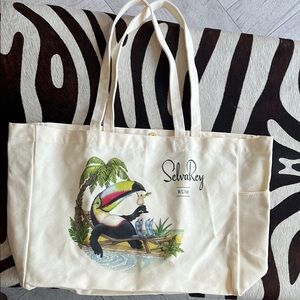 SelvaRey Toucan Beach Tote Bag Cream